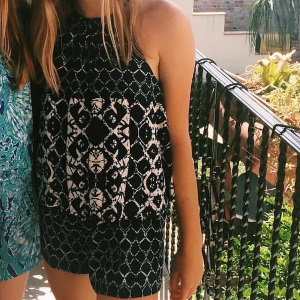 BB DAKOTA Blue Open Back Romper